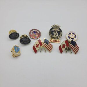 Pin Set Church‎ Flags Amway Mixed Lot Vintage America Canada Service Canon
